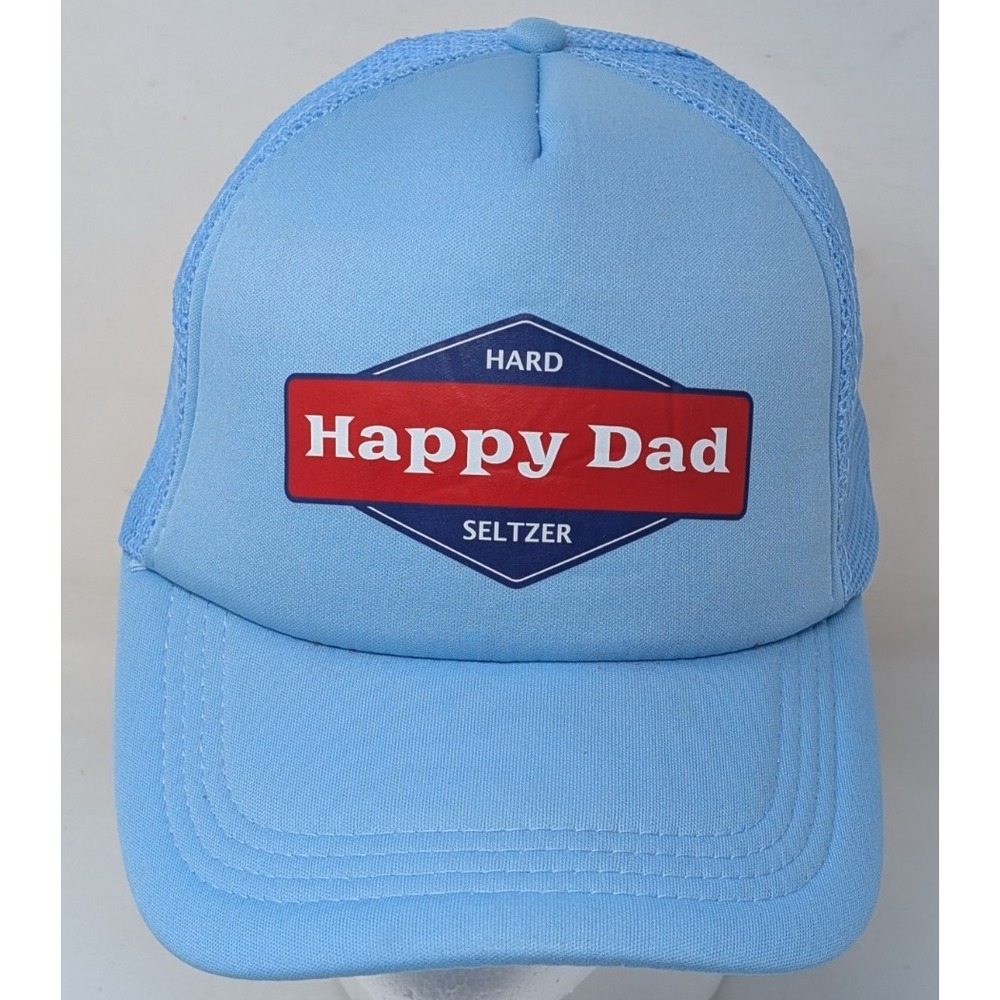 Happy‎ Dad Trucker Hat Baseball Snapback Cap Mens Blue Mesh Hard Seltzer Promo